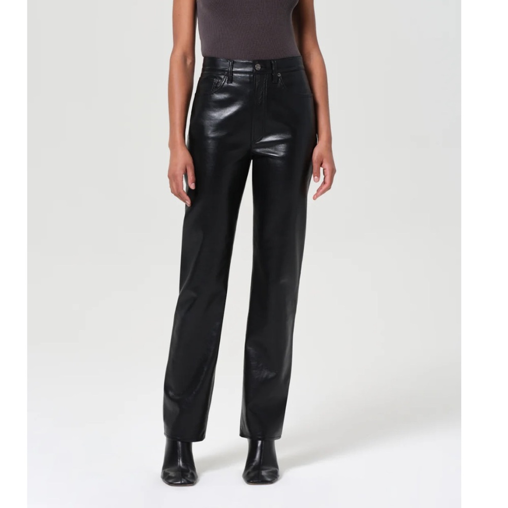 AGOLDE 90'S PINCH WAIST HIGH RISE STRAIGHT LONG (RECYCLED LEATHER)